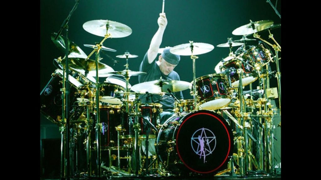 Neil Peart playing drums