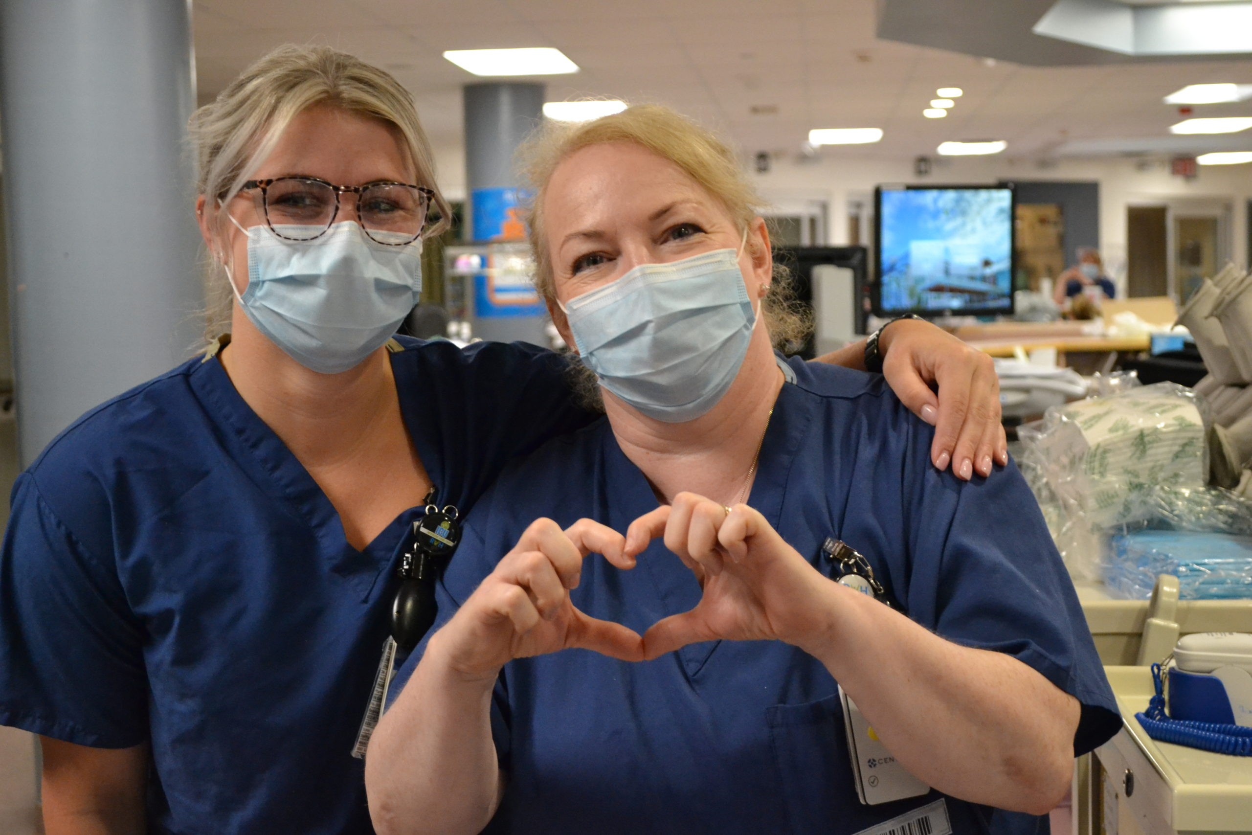 Two nurses posing from RVH's ICU